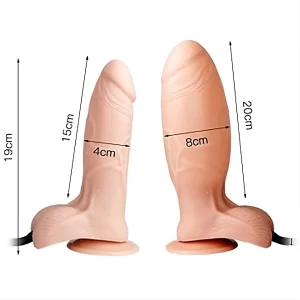Dildo Inflable con Testículos  de 20 cm Largo x 4 cm Ancho - 8 Pulgadas INFL158