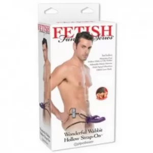 Wonderful Wabbit hollow strap on purple Funda para el Pene con Arnes Strapon para Hombre con Vibrador 11 cm Largo x 3.8 cm Ancho -11 C9755