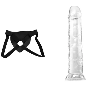 Kit Dildo y Arnés Económico 15 cm Largo x 3.3 cm Ancho - 6" QS-D008 Transparent Dildo Strap-on 15 C9526