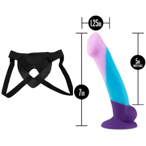 Kit Dildo y Arnés Económico 17 cm Largo x 3.1 cm Ancho D16 Purple Haze Blush Novelties Strap-on 17 C9667