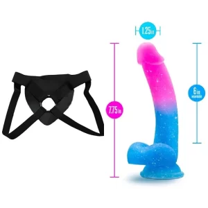 Kit Dildo y Arnes Económico 19 cm Largo x 3.1 cm Ancho Chasing Sunsets Mermaid Blush Novelties Strap-on 19 C9253