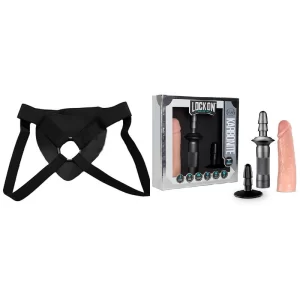Kit Dildo y Arnes Económico 19 cm Largo x 5 cm Karbonite Vanilla Strap-on 19 C9388
