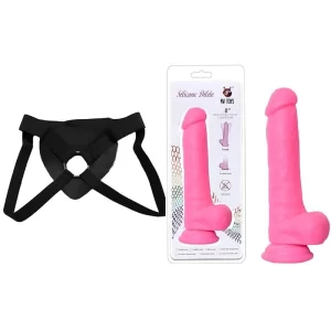 Kit Dildo y Arnés Económico 20 CM LARGO X 4 CM ANCHO SILICONE DILDO Strap-on 20 C9403