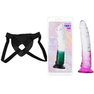 Kit Dildo y Arnés Económico 21 Centímetros - 8" DILDO BICOLOR (según existencias) Strap-on 21 C9575