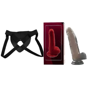 Kit Dildo y Arnés Económico 21 cm Largo x 1.5 cm Ancho YJ010-L Jelly Fun Flex Dong Large Strap-on 21 C9881