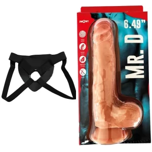 Kit Dildo y Arnes Económico 22 cm Largo x 6.8 cm Ancho DILDO REALISTA MR. D Strap-on 22 C9305