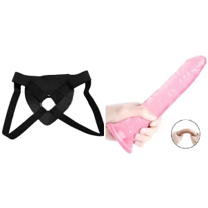 Kit Dildo y Arnes Económico 22 cm Largo x 3.7 cm Ancho FLUORESCENT DILDO Strap-on 22 C9328