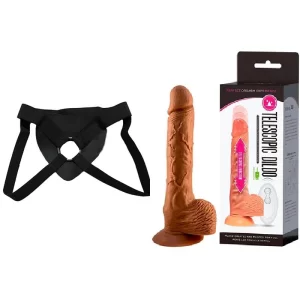 Kit Dildo y Arnés Económico 22 cm Largo x 4 cm Ancho Telescopic Dildo 8.8" Strap-on 22 C9963