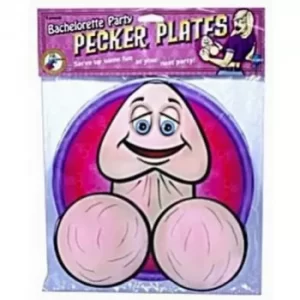 8 Platos con Imagen de Pene BACHELOR PARTY PECKER PLATOS 8 PL9039