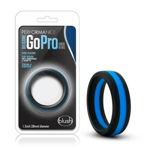 Anillo de Contención para el Pene Silicone Go Pro Cock Ring Black/Blue/Black ANIL9385