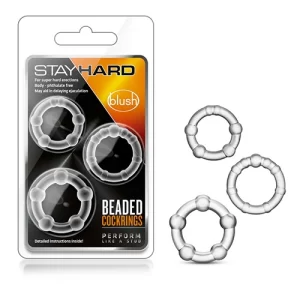 Anillos de Contención para el Pene Beaded Cock Rings Clear ANIL9461