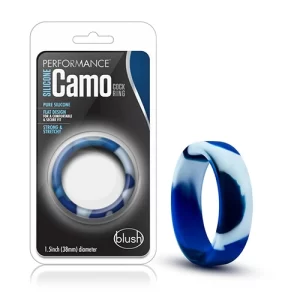 Anillo de Contención para el Pene Silicone Camo Cock Ring Blue Camouflage ANIL9596