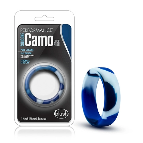 Anillo de Contención para el Pene Silicone Camo Cock Ring Blue Camouflage ANIL9596