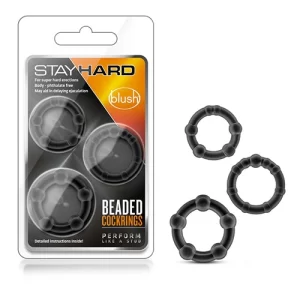 Anillos de Contención para el Pene Beaded Cock Rings Black ANIL9885