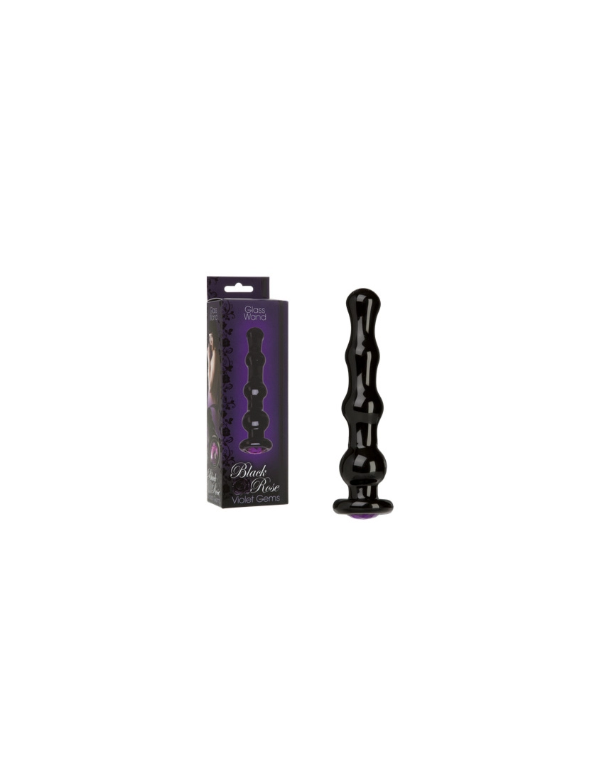 Bolas Anales 20.3 cm Largo DILDO BLACK ROSE VIOLET GEMS WAND BOLA9743