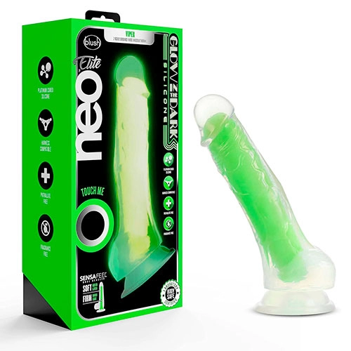 Dildo de 17 cm Largo x 3.8 cm Ancho - 7 Pulgadas Glow in the Dark Viper Blush Novelties GLOW36