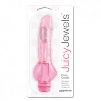 Dildo Vibrador 16 cm Largo x 4.4 cm Ancho JUICY JEWELS ROSE QUARTZ JUIC171