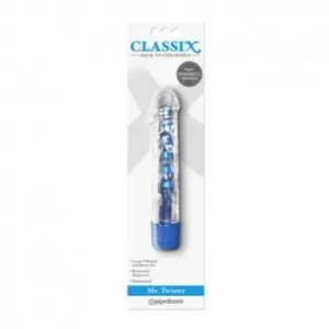 Dildo Vibrador Classix Mr. Twister Blue 17 cm Largo x 3.3 cm Ancho MR. 111