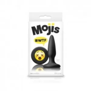 Plug Anal de Silicón Negro con Emoji Ruborizado "WTF" - Moji's WTF  PLUG9540