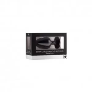 Plug Anal de Silicón Negro con Diamante EXTRA LARGE DIAMOND BUTT PLUG PLUG9692