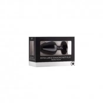 Plug Anal de Silicón Negro con Diamante EXTRA LARGE DIAMOND BUTT PLUG PLUG9692