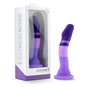 Dildo de Silicón Multicolor de 19 cm Largo x 3.8 cm Ancho - 7.5 Pulgadas con Ventosa Color Morado D2 Purple Rain Blush Novelties PURP20