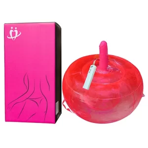 Pelota Inflable con Dildo Vibrador 15 cm Largo x 4 cm Ancho Vibrating Inflatable Hot Seat Red VIBR114