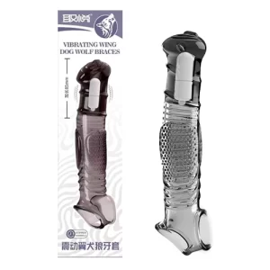 Winged Dog Wolf Braces Smoke Vibrating Extencion para el Pene 22.5 cm de Largo x 4.1 cm de Ancho  WIN9540