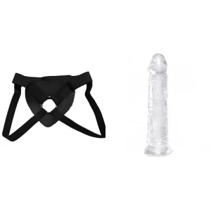 Kit Dildo y Arnés Económico 12 cm Largo x 2.9 cm Ancho - 5" QS-D009 Transparent Dildo Strap-on 12 C9592