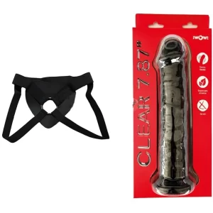 Kit Dildo y Arnés Económico 20 cm Largo x 6.1 cm DILDO JELLY CLEAR 7.8 Strap-on 20 C9017