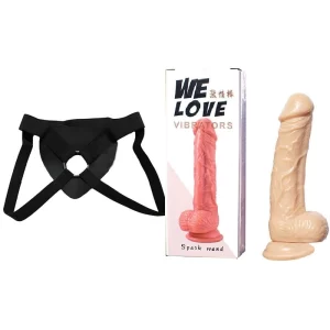 Kit Dildo y Arnés Económico 20 cm Largo x 4.1 cm Ancho - LL-B2102-A PASSION WAND Strap-on 20 C9450
