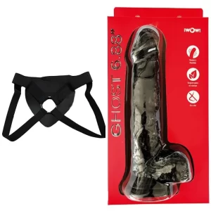 Kit Dildo y Arnés Económico 22 cm Largo x 6.8 cm Ancho DILDO CRISTALINO GHOST 6.8 HUMO Strap-on 22 C9434