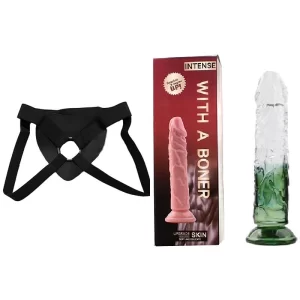 Kit Dildo y Arnés Económico 23 cm Largo x 5 cm Ancho TWO COLOR DILDO WITH DUCKER Sujeto a Disponibilidad Strap-on 23 C9730