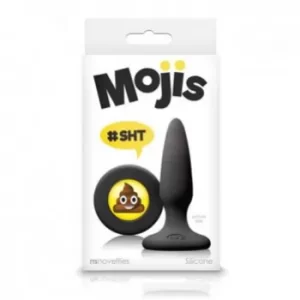 Plug Anal de Silicón Negro con Emoji de Popó - Moji's  PLUG9099