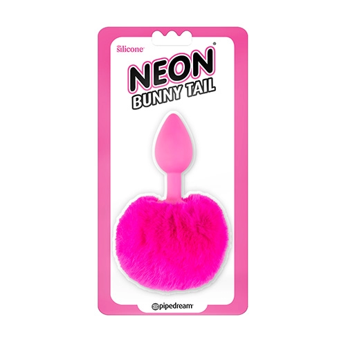 Plug Anal de Silicón con Cola de Conejo Rosa PD1444-11 Neon Bunny Tail Pink PLUG9340