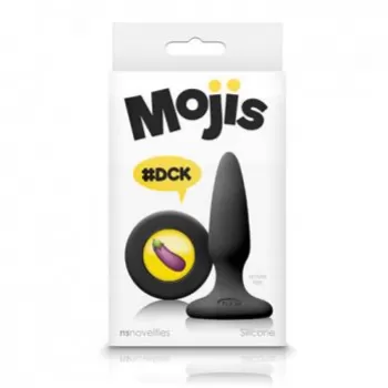 Plug Anal de Silicón Negro con Emoji de Berenjena - Moji's PLUG9674