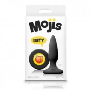 Plug Anal de Silicón Negro con Emoji de Durazno - Moji's PLUG9865