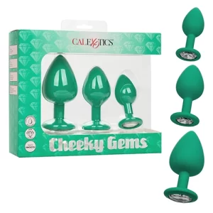 Plug Anal de Silicón con Diamante Cheeky Gems Green PLUG9976
