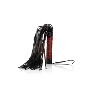 Latigo Bondage BDSM Color Negro y Rojo - SCANDAL FLOGGER WHIT TAG para Juegos Sado de Dominación SCAN9757