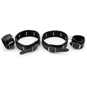 Esposas de Vinil Acolchadas Bondage BDSM para Piernas y Manos - Vini Leather Harness H0017 para Juegos Sado de Dominación VINI9252
